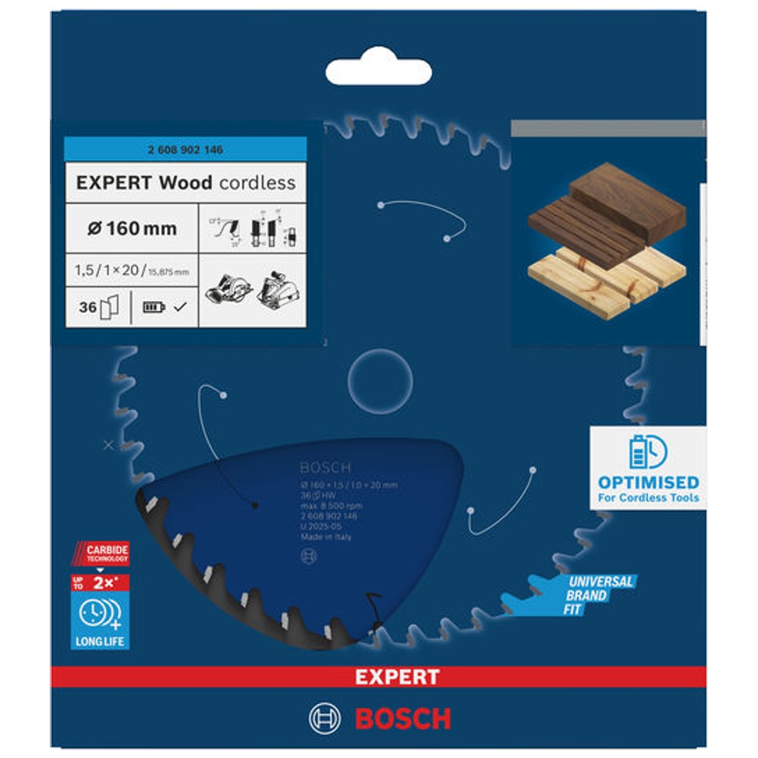 Bosch EXPERT Kreissägeblatt Wood, 160x1,45x20 mm, Z36