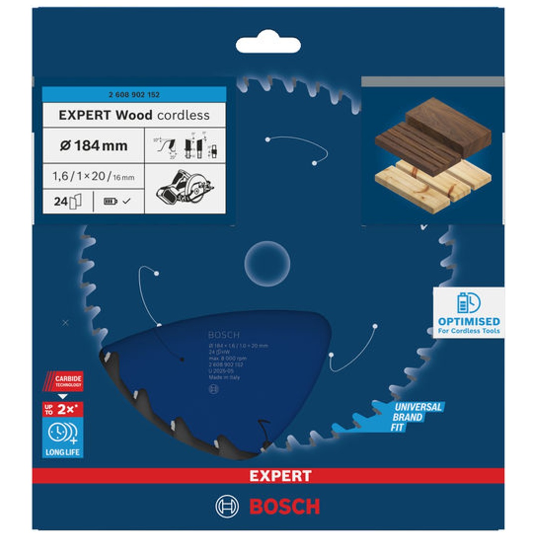 Bosch EXPERT Kreissägeblatt Wood, 184x20 mm, Z24