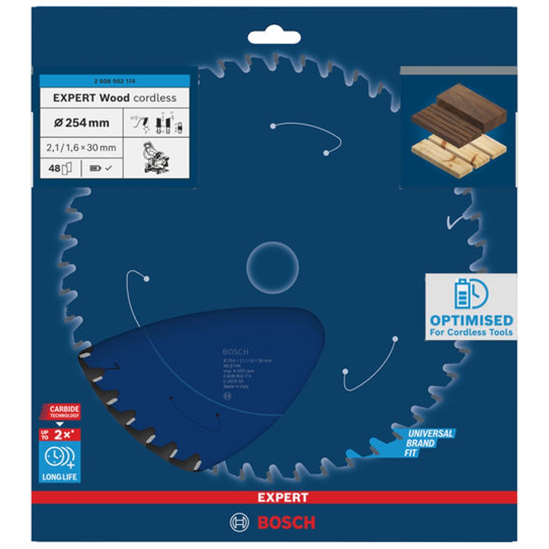 Bosch EXPERT Kreissägeblatt Wood, 254x30 mm, Z48