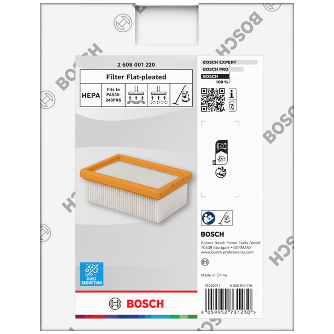 Bosch Flacher gefalteter HEPA-Filter für Staubsauger