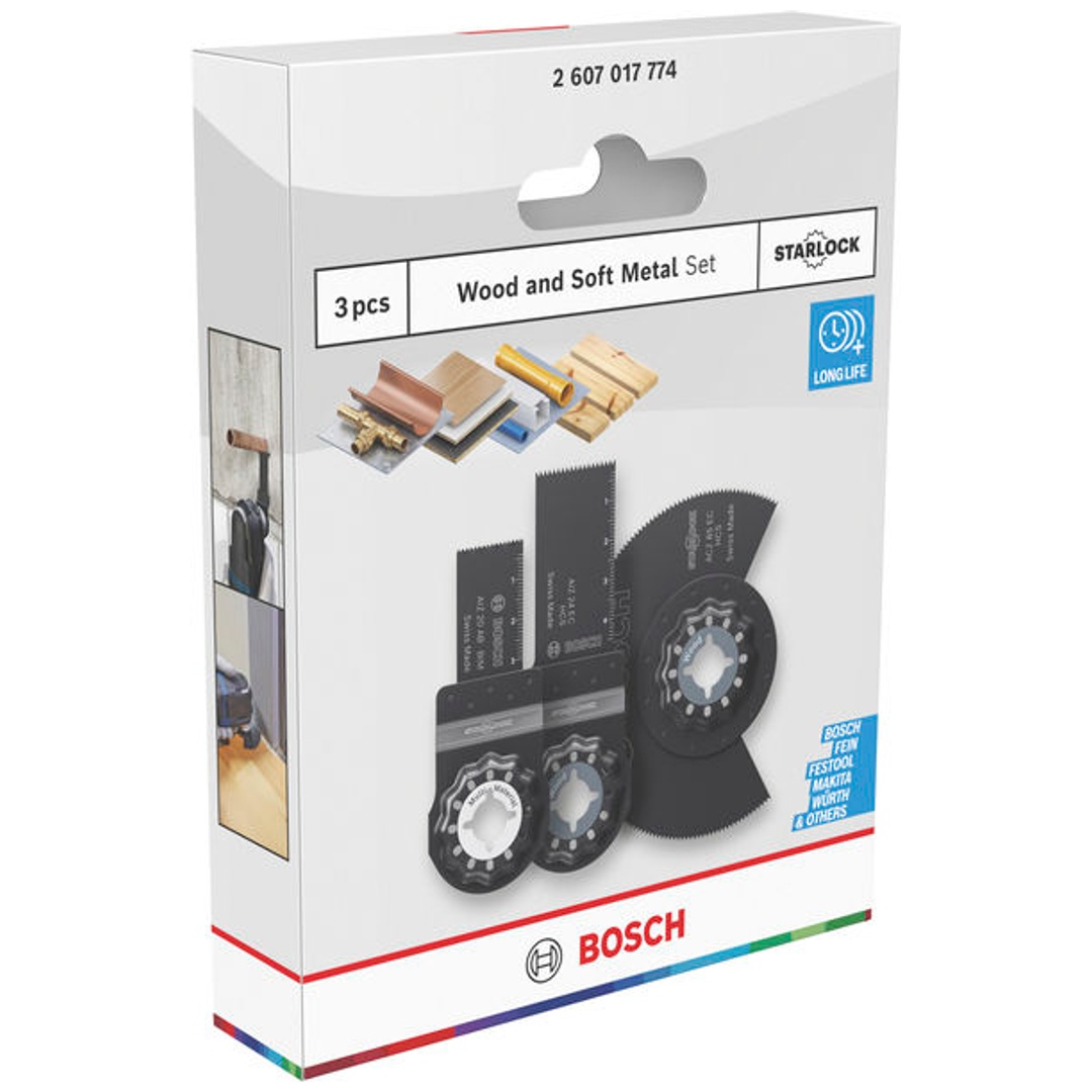 Bosch Holz- und Weichmetall-Blattset, Multitool-Sägeblätter, 3-tlg.