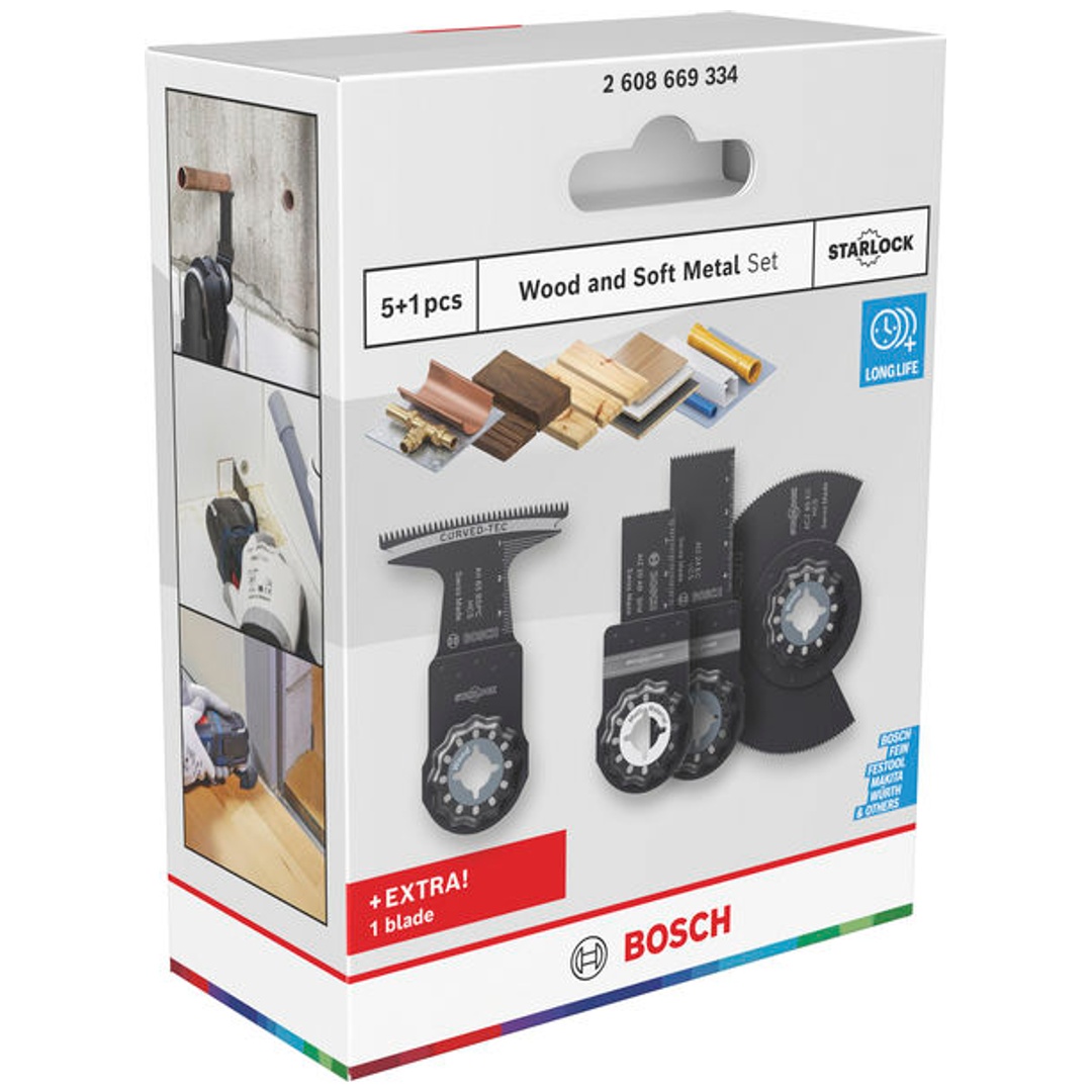 Bosch Holz- und Weichmetall-Blatt-Set, Multitool-Sägeblätter, 6-tlg.