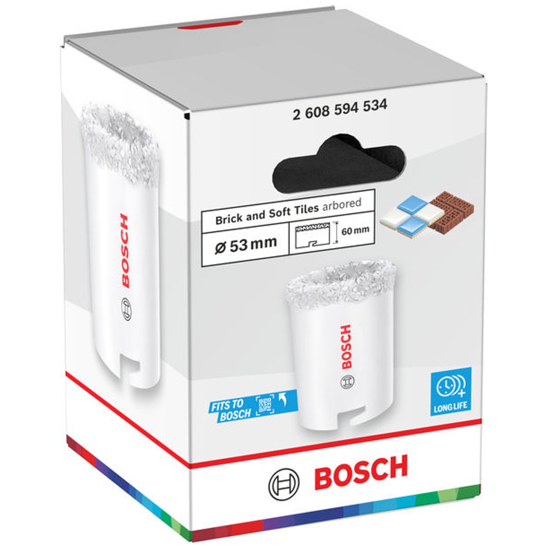 Bosch Lochsäge mit Aufsteckhalter Brick and Soft Tile, 53 x 60 mm