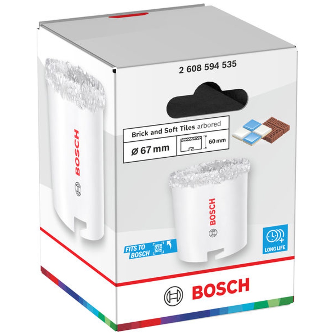 Bosch Lochsäge mit Aufsteckhalter Brick and Soft Tile, 67 x 60 mm