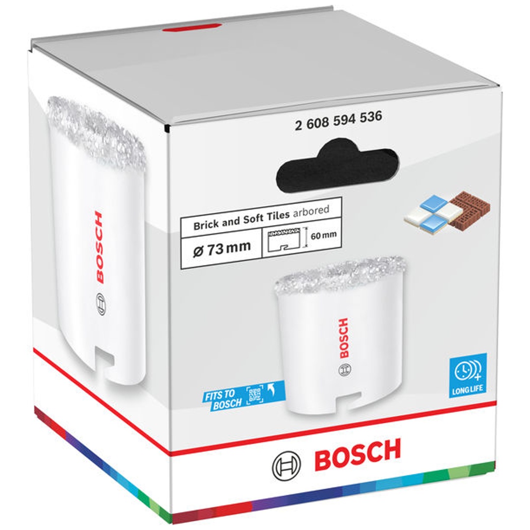 Bosch Lochsäge mit Aufsteckhalter Brick and Soft Tile, 73 x 60 mm