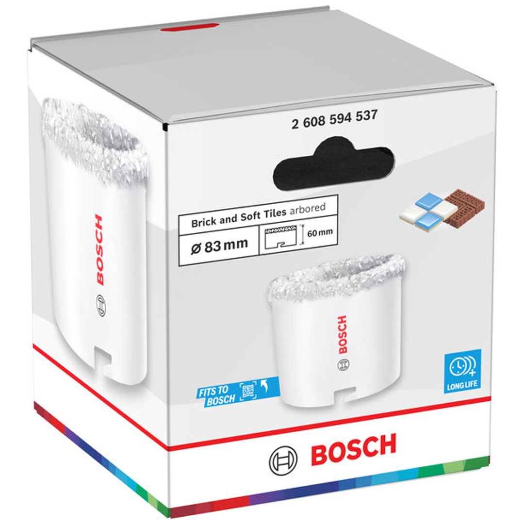 Bosch Lochsäge mit Aufsteckhalter Brick and Soft Tile, 83 x 60 mm