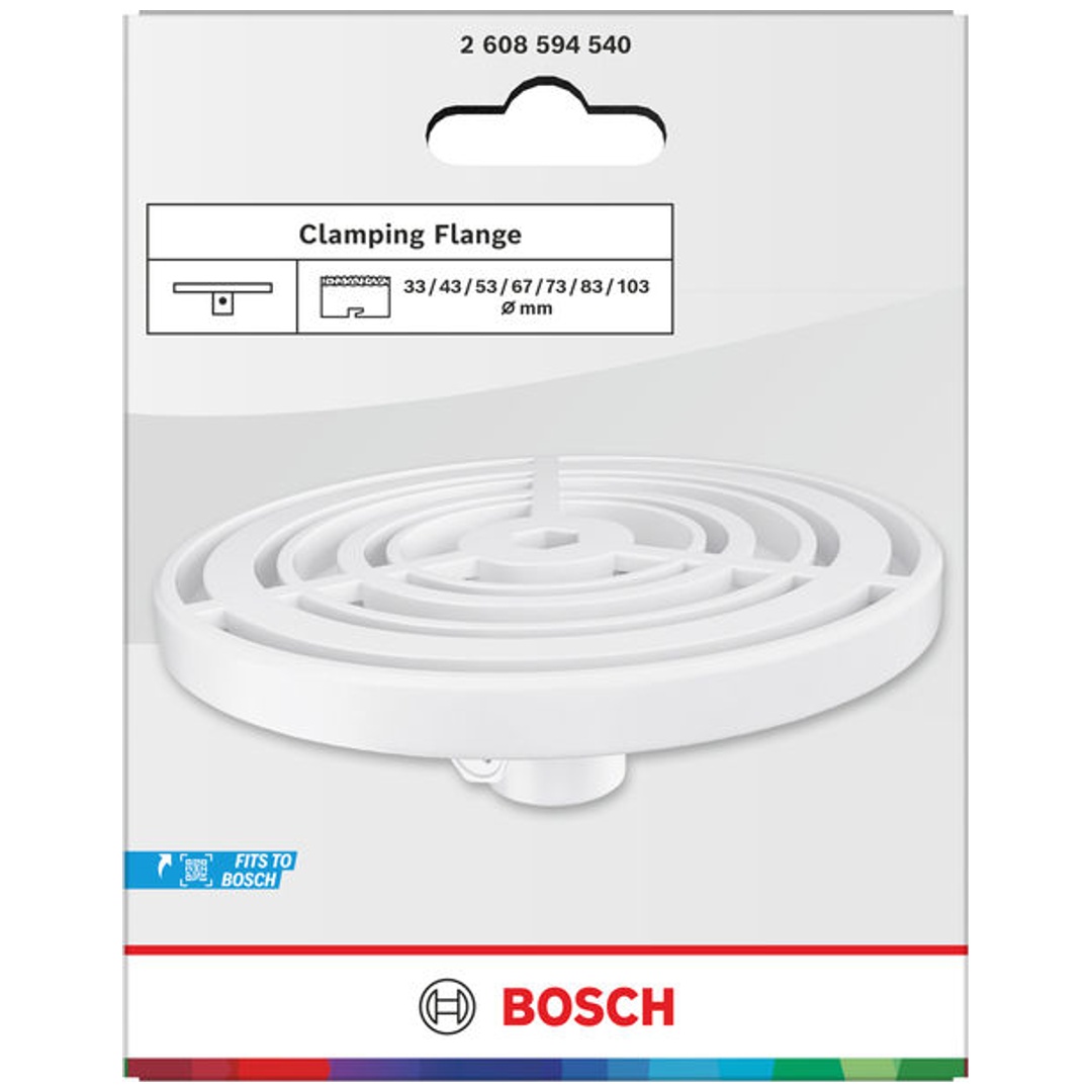 Bosch Aufspannflansch für Lochsäge, für Ziegelstein und weiche Fliesen, 33-103 mm