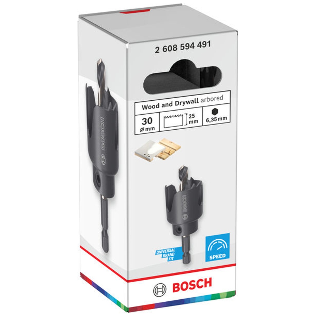 Bosch Lochsäge mit Aufsteckhalter Wood and Drywall, 30 x 25 mm