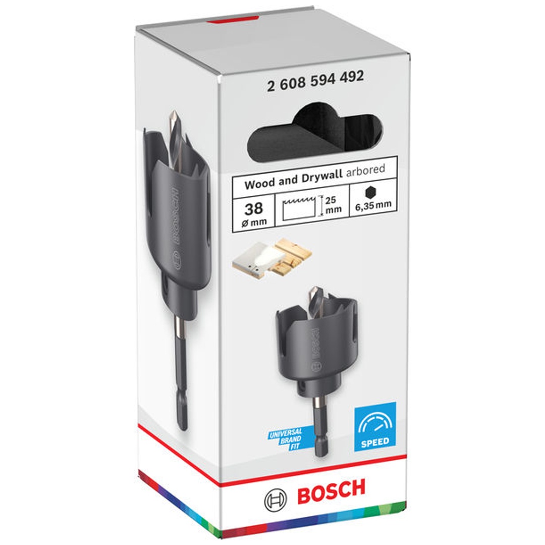 Bosch Lochsäge mit Aufsteckhalter Wood and Drywall, 38 x 25 mm
