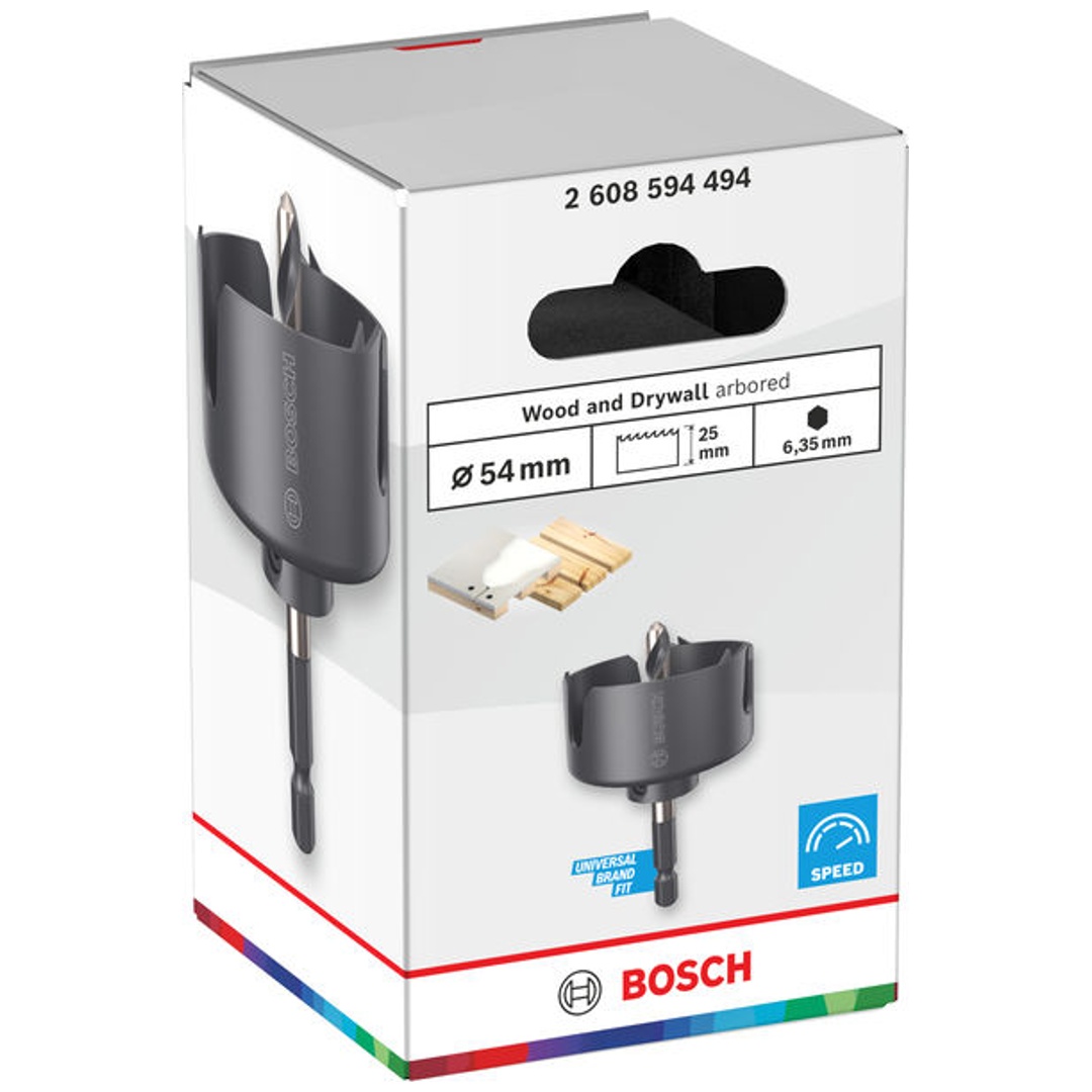 Bosch Lochsäge mit Aufsteckhalter Wood and Drywall, 54 x 25 mm