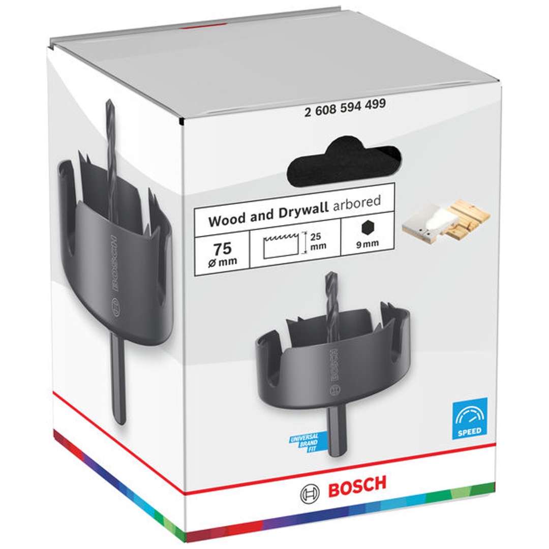 Bosch Lochsäge mit Aufsteckhalter Wood and Drywall, 75 x 25 mm
