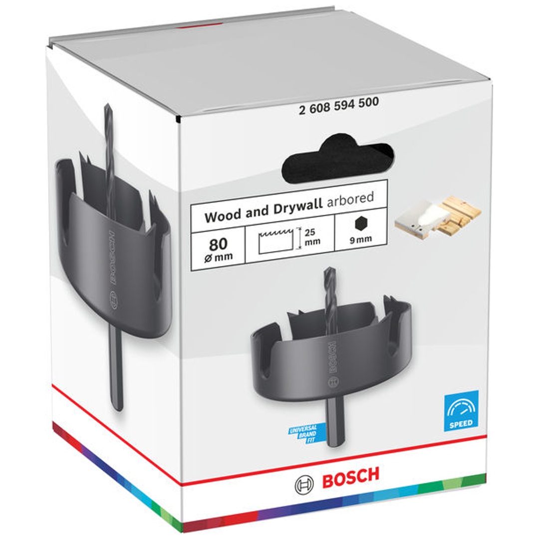 Bosch Lochsäge mit Aufsteckhalter Wood and Drywall, 80 x 25 mm
