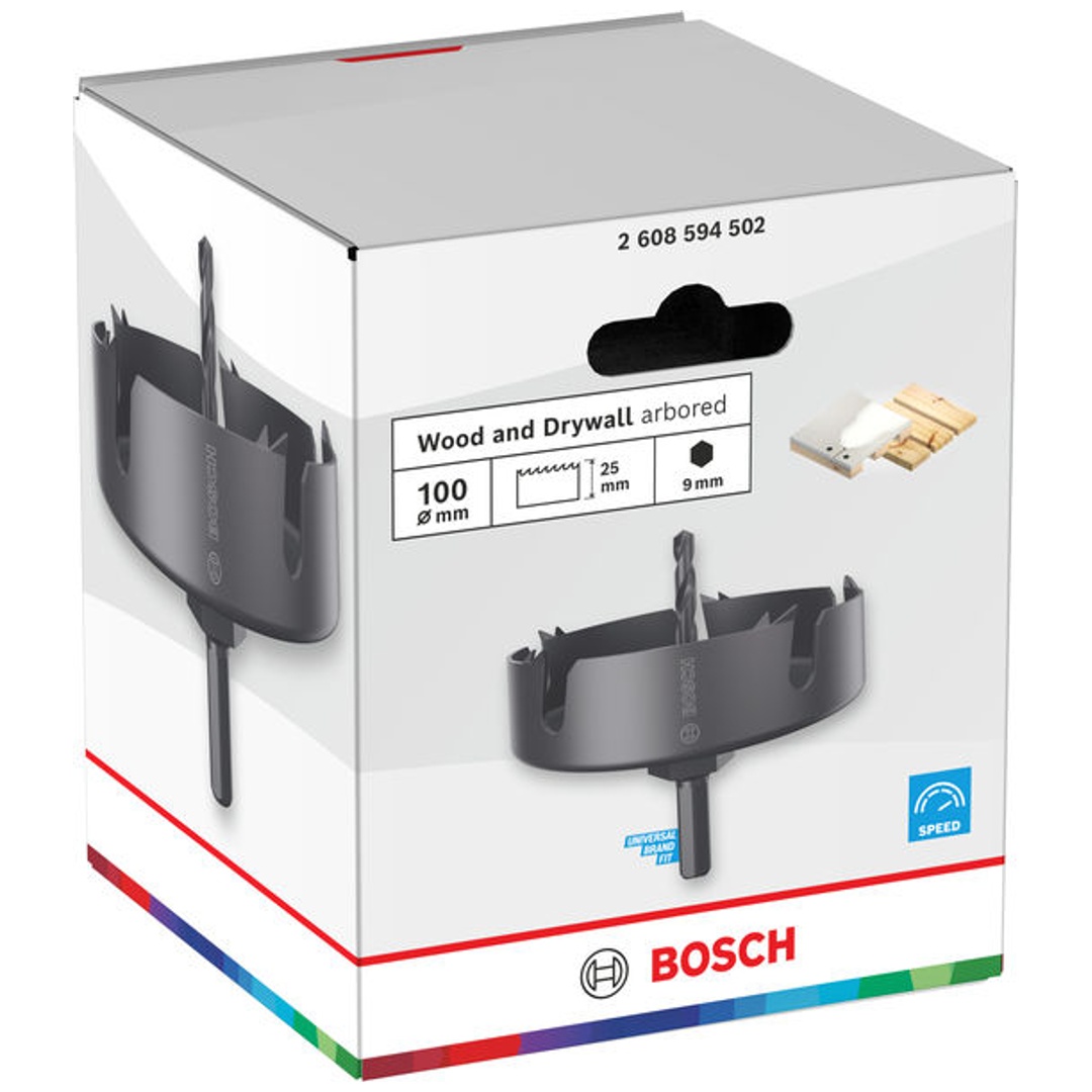 Bosch Lochsäge mit Aufsteckhalter Wood and Drywall, 100 x 25 mm