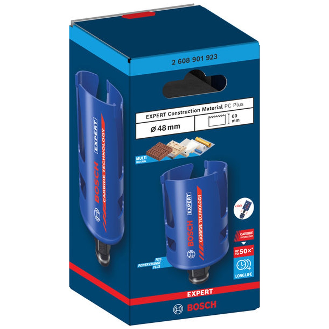 Bosch EXPERT Lochsäge Construction Material Power Change Plus, 48 x 60 mm