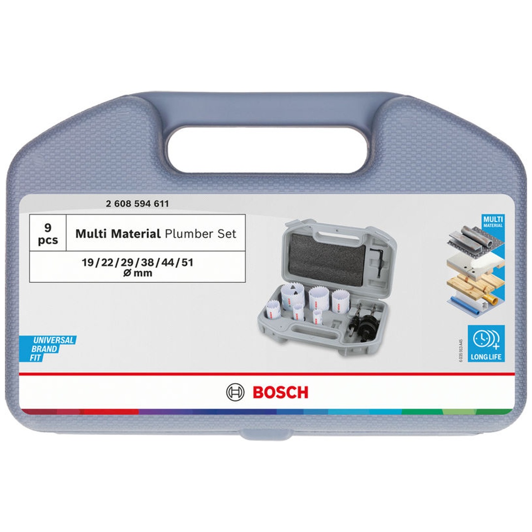 Bosch Lochsägen-Set mit Gewinde Multi Material, 19; 22; 29; 38; 44; 51 x 40 mm