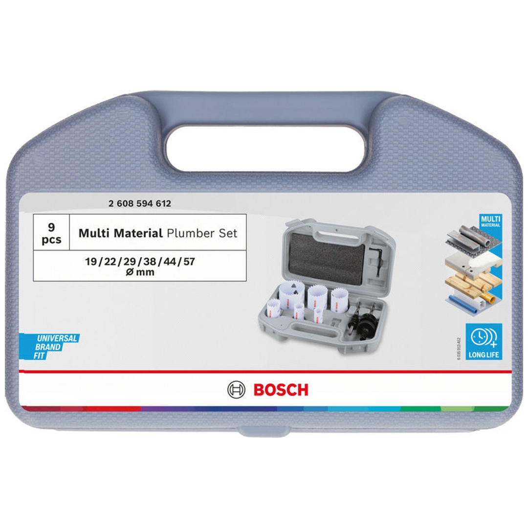 Bosch Lochsägen-Set mit Gewinde Multi Material, 19; 22; 29; 38; 44; 57 x 40 mm