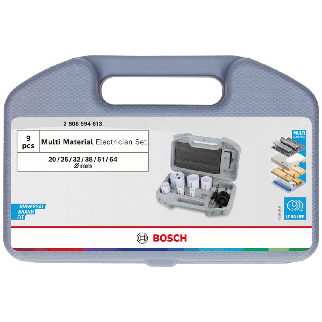 Bosch Lochsägen-Set mit Gewinde Multi Material, 20; 25; 32; 38; 51; 64 x 40 mm