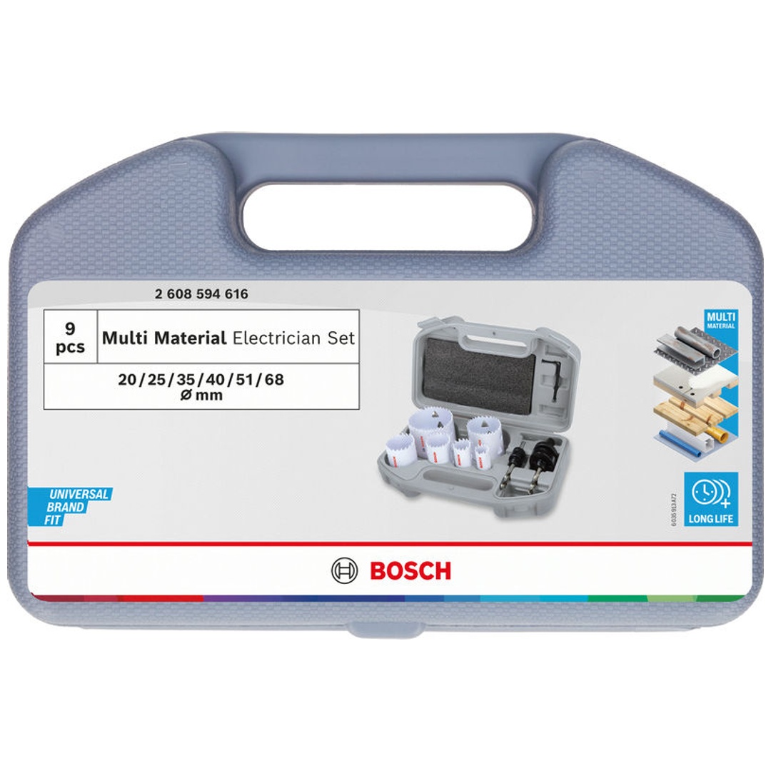 Bosch Lochsägen-Set mit Gewinde Multi Material, 20; 25; 35; 40; 51; 68 x 40 mm