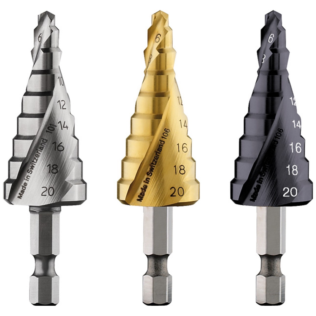Bosch Stufenbohrer HSS-TiN, 4 - 20 mm, 1/4 Zoll, 70,5 mm, 9 Stufen