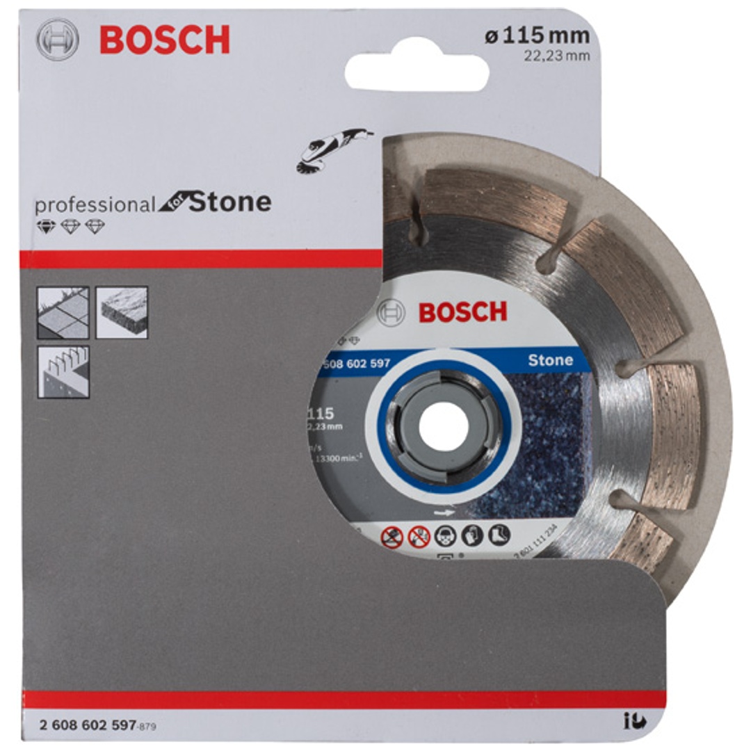 Bosch Diamanttrennscheibe Standard for Stone, 115 x 22,23 x 1,6 x 10 mm, 1er-Pack