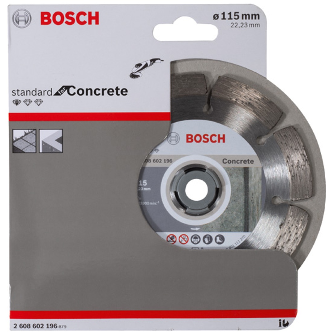 Bosch Diamanttrennscheibe Standard for Concrete, 115 x 22,23 x 1,6 x 10 mm, 1er-Pack