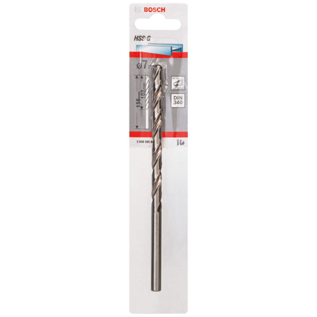 Bosch Metallbohrer HSS-G, DIN 340, 7 x 102 x 156 mm, 1er-Pack