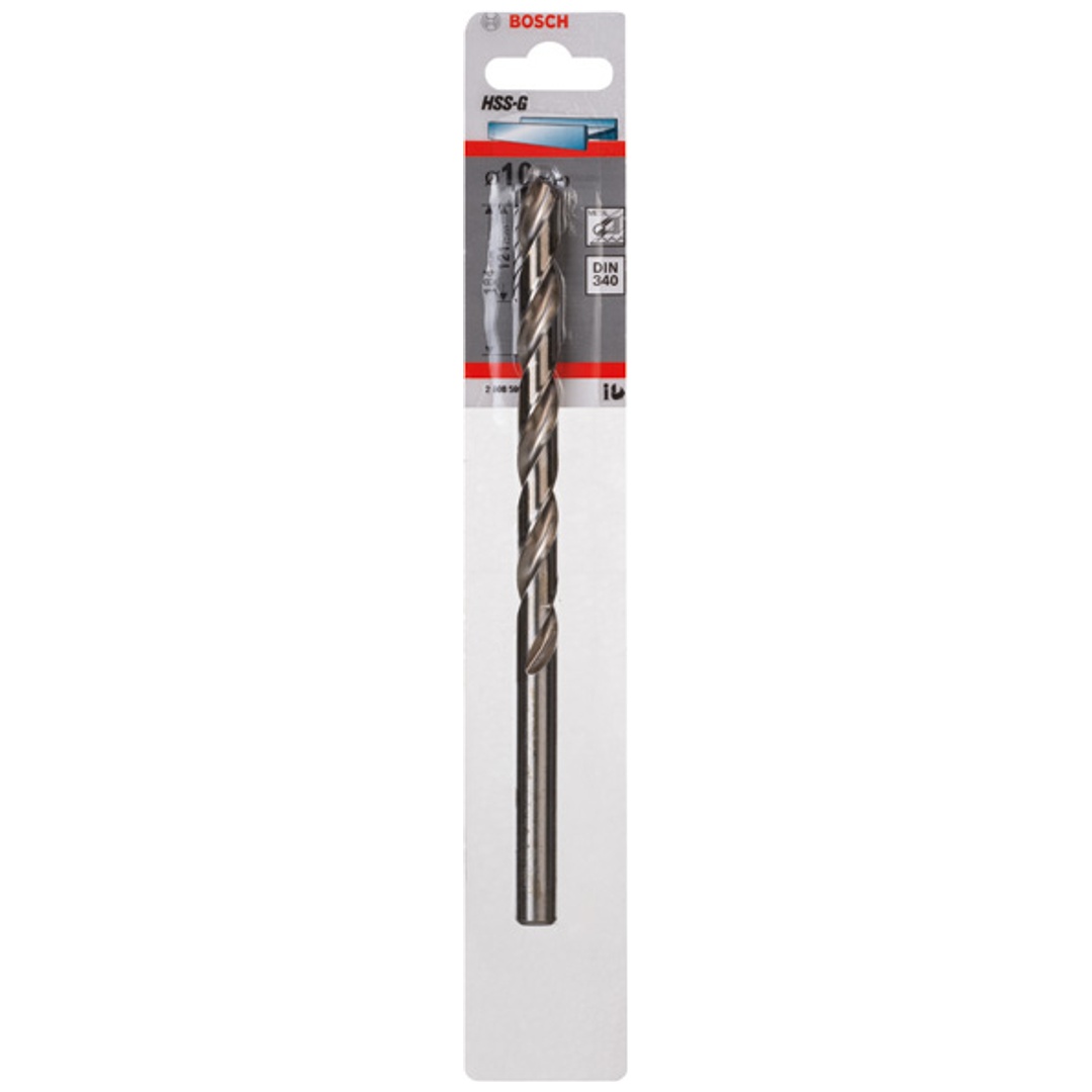 Bosch Metallbohrer HSS-G, DIN 340, 10 x 121 x 184 mm, 1er-Pack