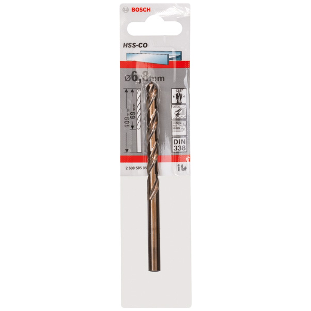Bosch Metallbohrer HSS-Co, DIN 338, 6,8 x 69 x 109 mm, 1er-Pack