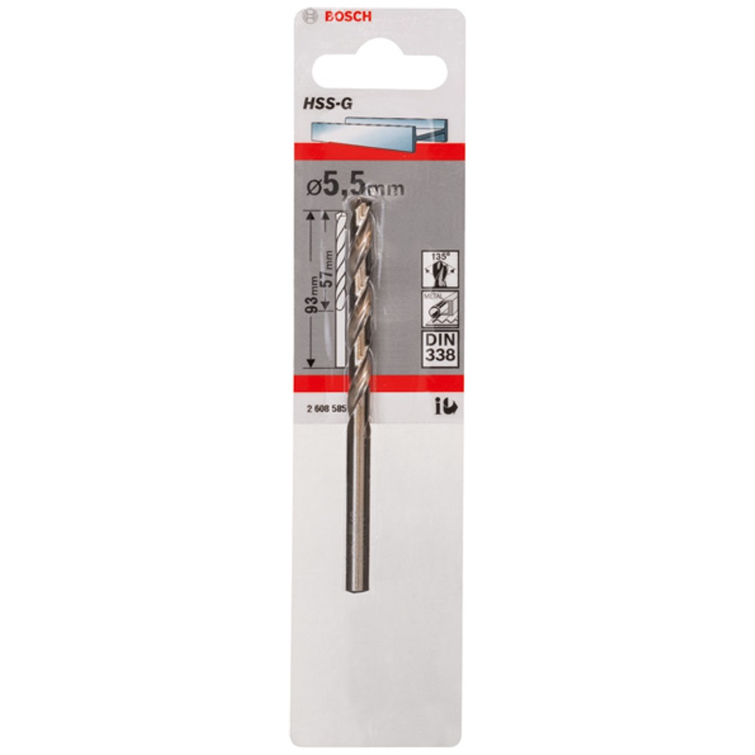 Bosch - 1x foret à métaux hss-g din 338 5,5 x 57 x 93 mm - 2608585925