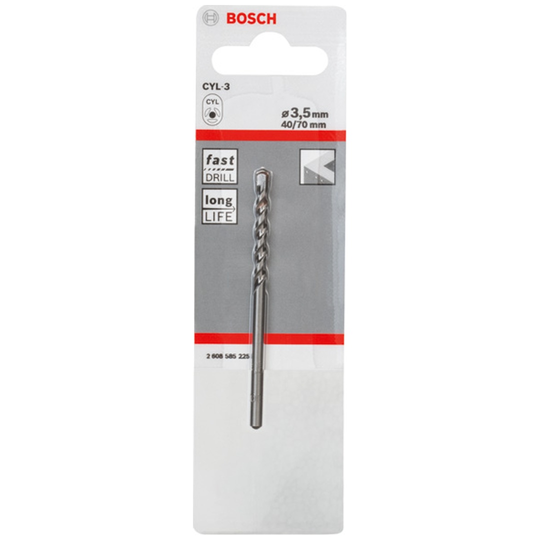 Bosch Betonbohrer CYL-3, Silver Percussion, 3,5 x 40 x 70 mm, Ø 3,3 mm, 1er-Pack