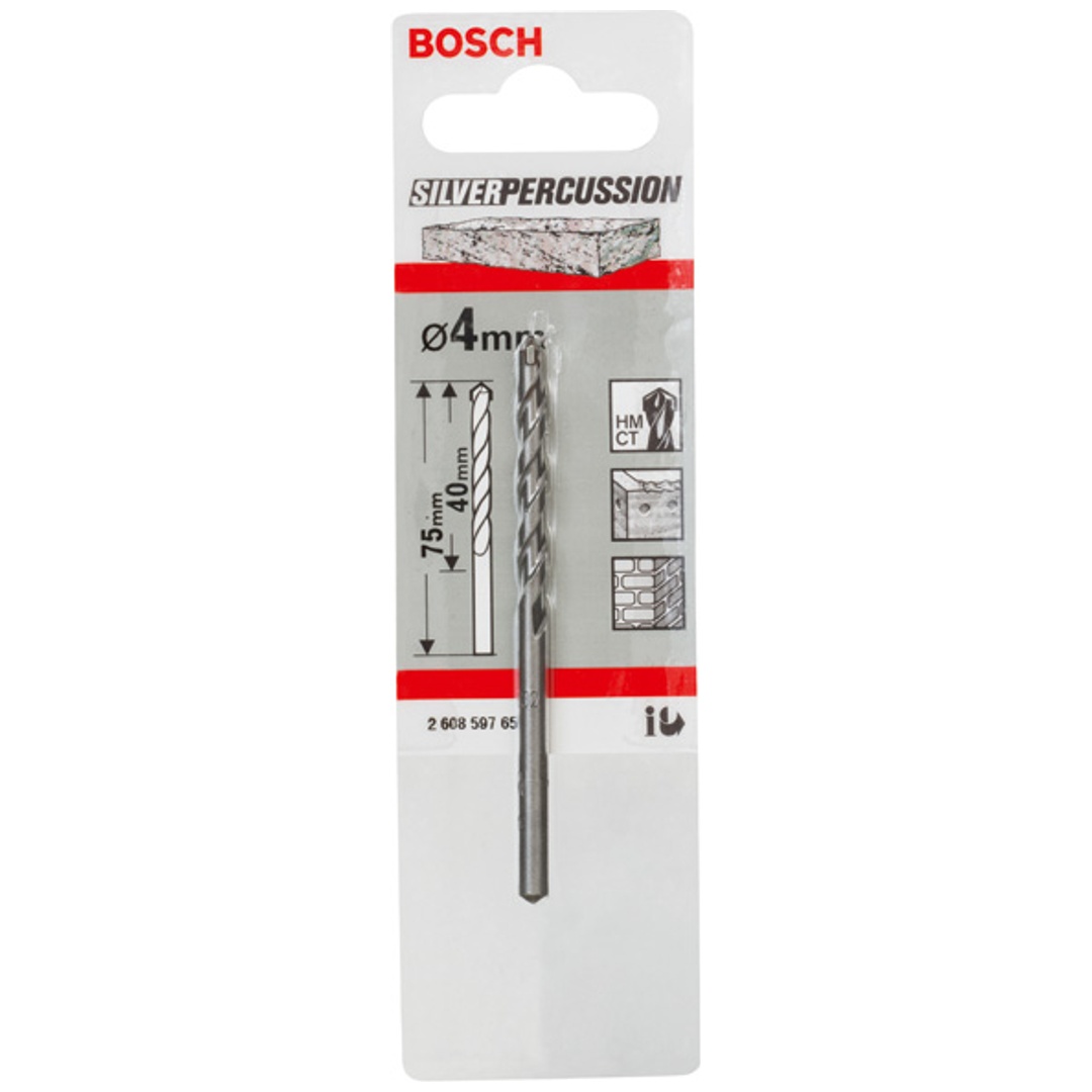 Bosch Betonbohrer CYL-3, Silver Percussion, 4 x 40 x 75 mm, Ø 3,3 mm, 1er-Pack