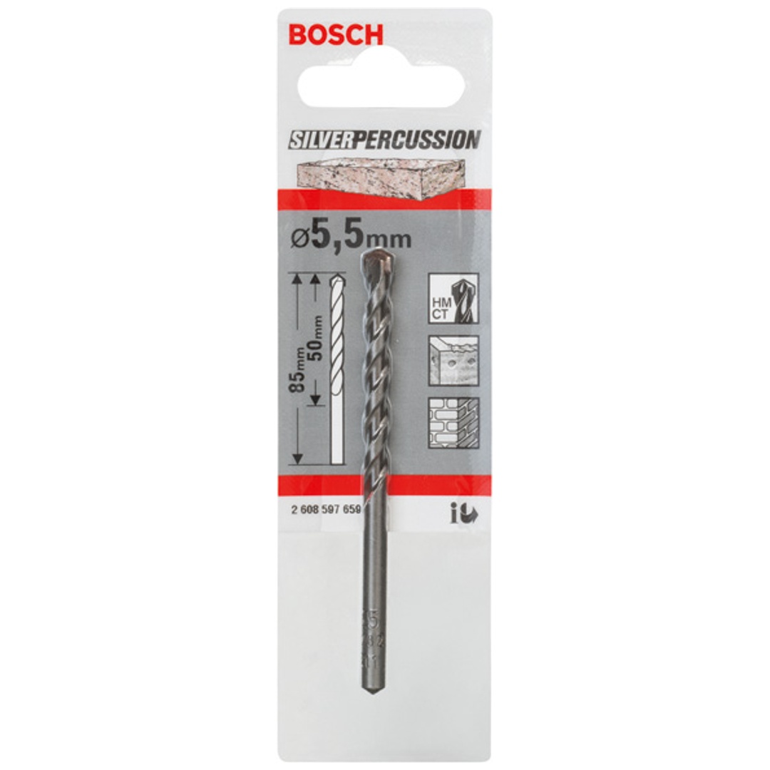 Bosch Betonbohrer CYL-3, Silver Percussion, 5,5 x 50 x 85 mm, Ø 4,5 mm, 1er-Pack