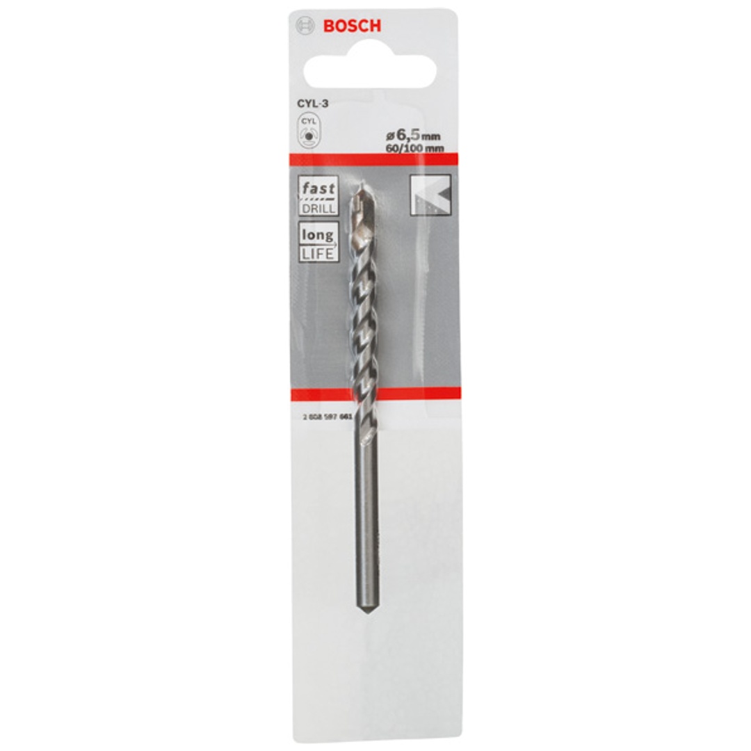 Bosch Betonbohrer CYL-3, Silver Percussion, 6,5 x 60 x 100 mm, Ø 5,5 mm, 1er-Pack