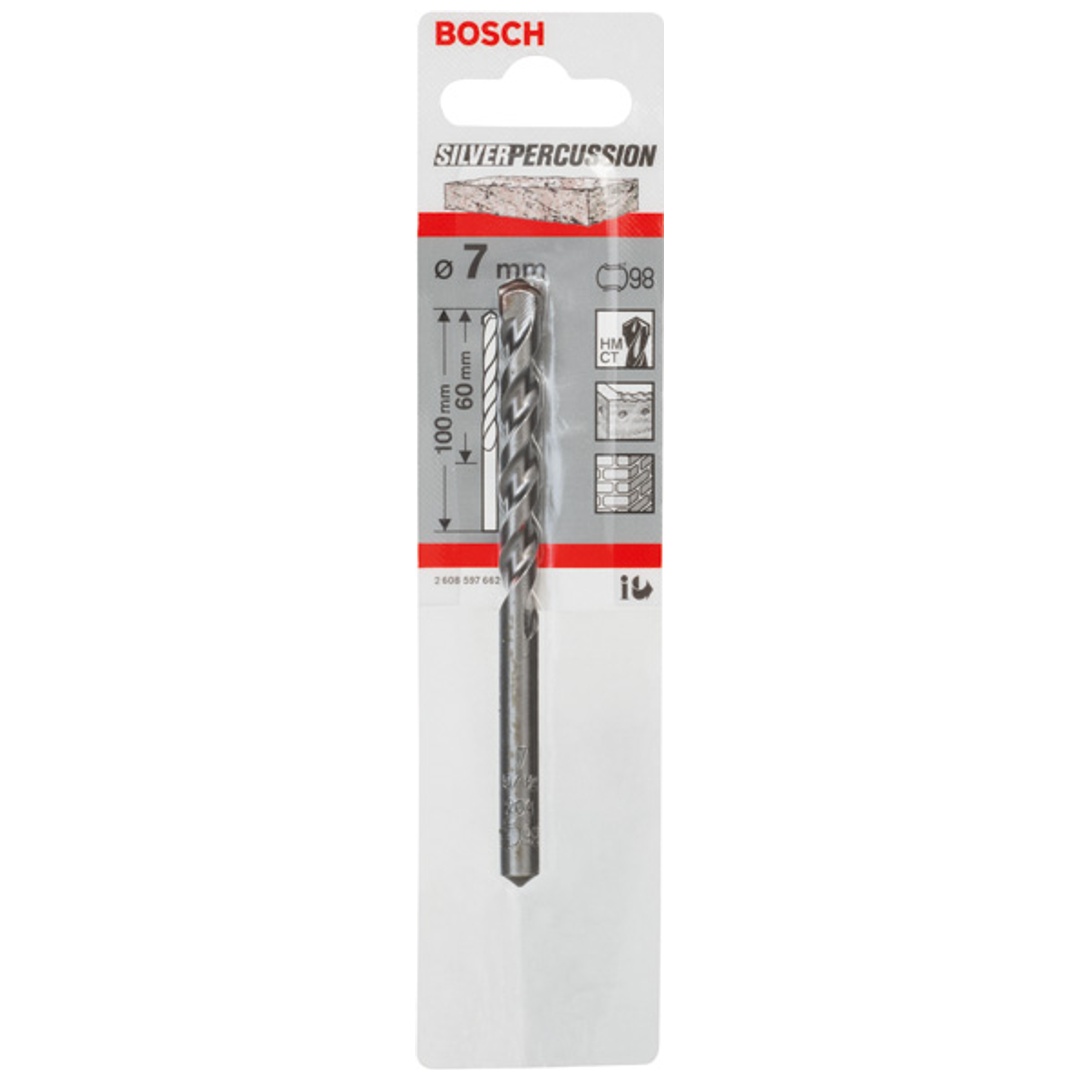 Bosch Betonbohrer CYL-3, Silver Percussion, 7 x 60 x 100 mm, Ø 6,5 mm, 1er-Pack