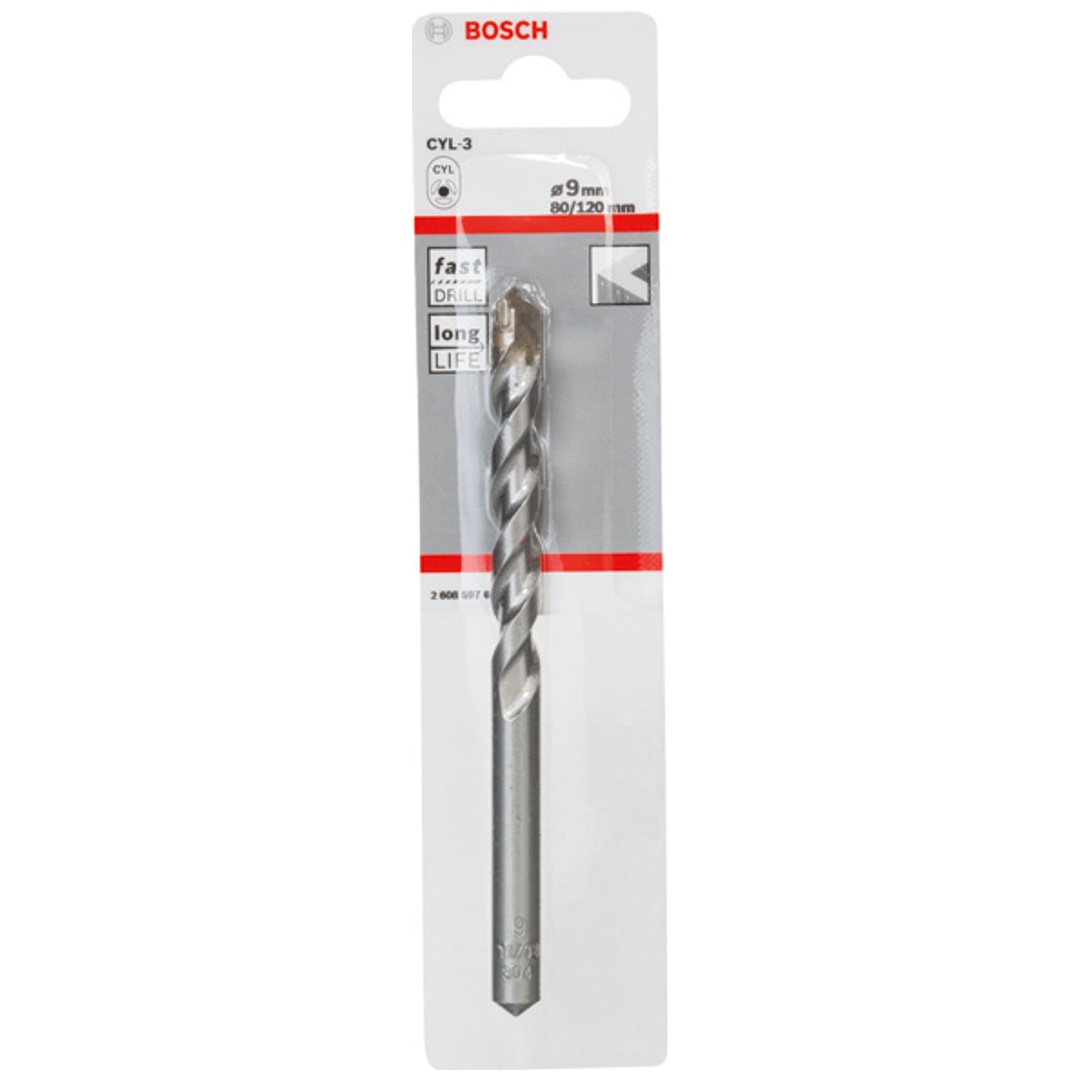 Bosch Betonbohrer CYL-3, Silver Percussion, 9 x 80 x 120 mm, Ø 8 mm, 1er-Pack