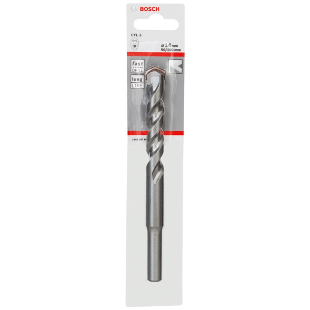 Bosch Betonbohrer CYL-3, Silver Percussion, 14 x 90 x 150 mm, Ø 10 mm, 1er-Pack