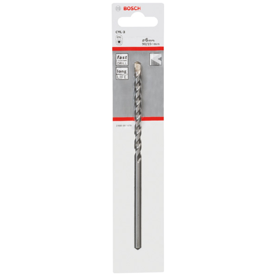 Bosch Betonbohrer CYL-3, Silver Percussion, 6 x 90 x 150 mm, Ø 5,5 mm, 1er-Pack