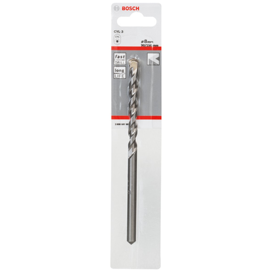 Bosch Betonbohrer CYL-3, Silver Percussion, 8 x 90 x 150 mm, Ø 7,5 mm, 1er-Pack