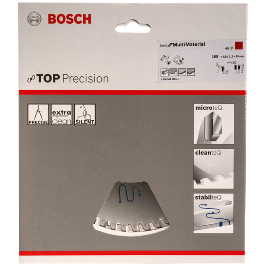 Bosch Kreissägeblatt Top Precision Best for Multi Material, 165 x 20 x 1,8 mm, 48