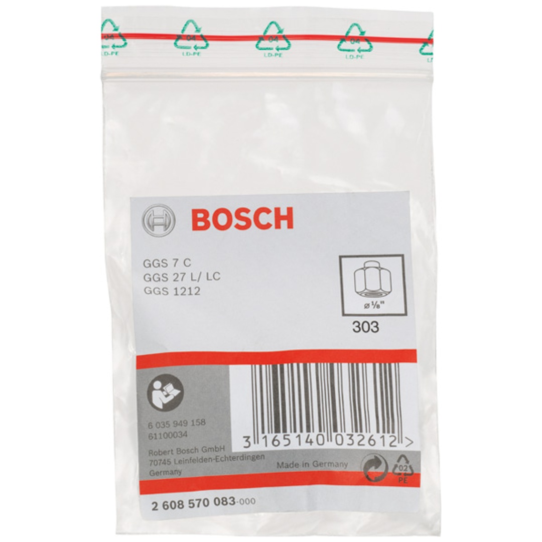 Bosch Spannzange mit Spannmutter, 1/8 Zoll, für Bosch-Geradschleifer