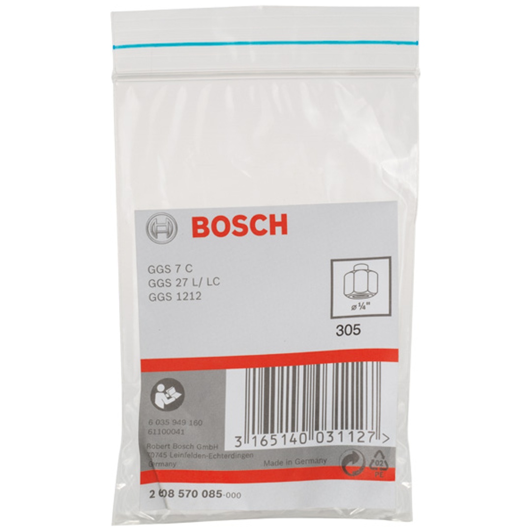 Bosch Spannzange mit Spannmutter, 1/4 Zoll, für Bosch-Geradschleifer