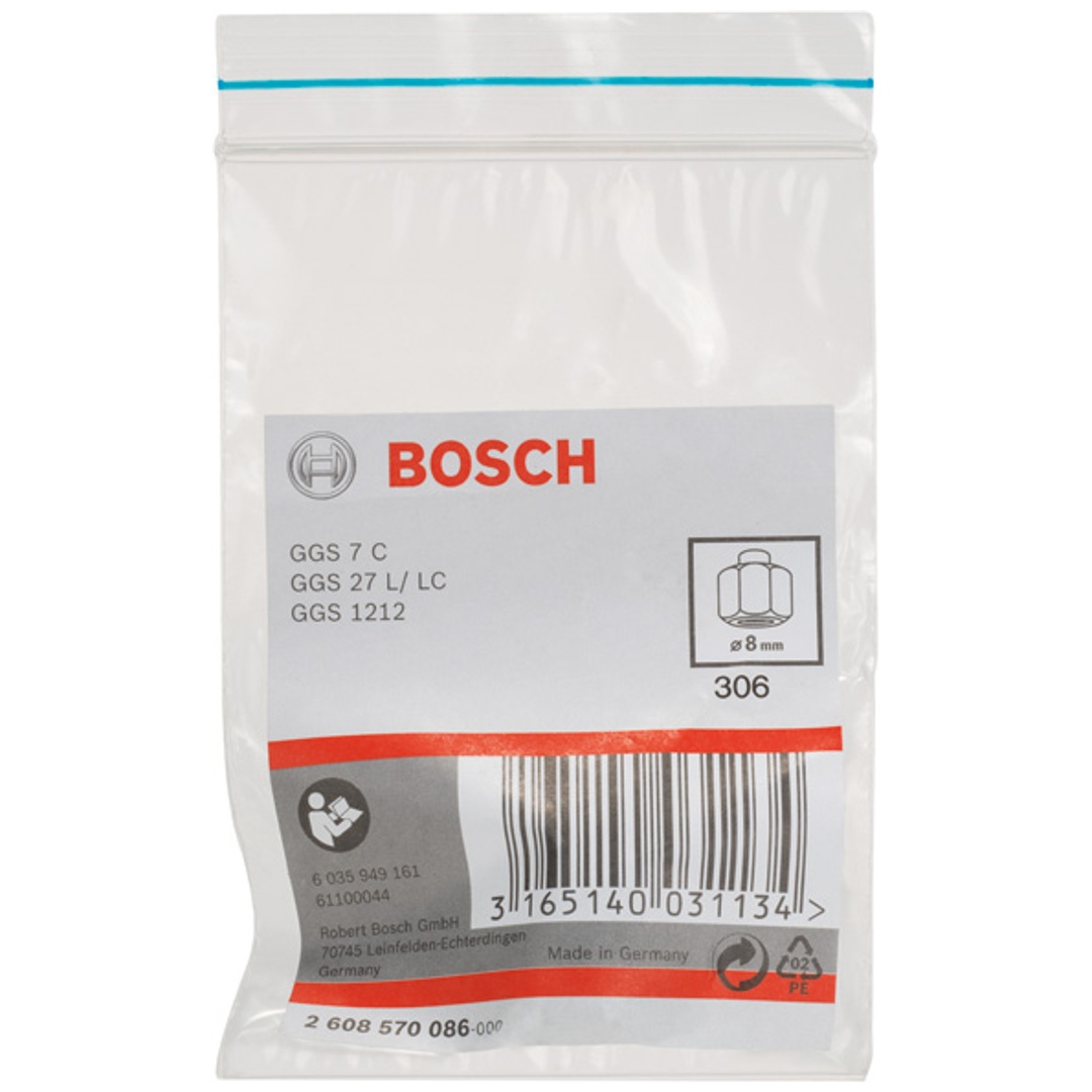 Bosch Spannzange mit Spannmutter, 8 mm, für Bosch-Geradschleifer