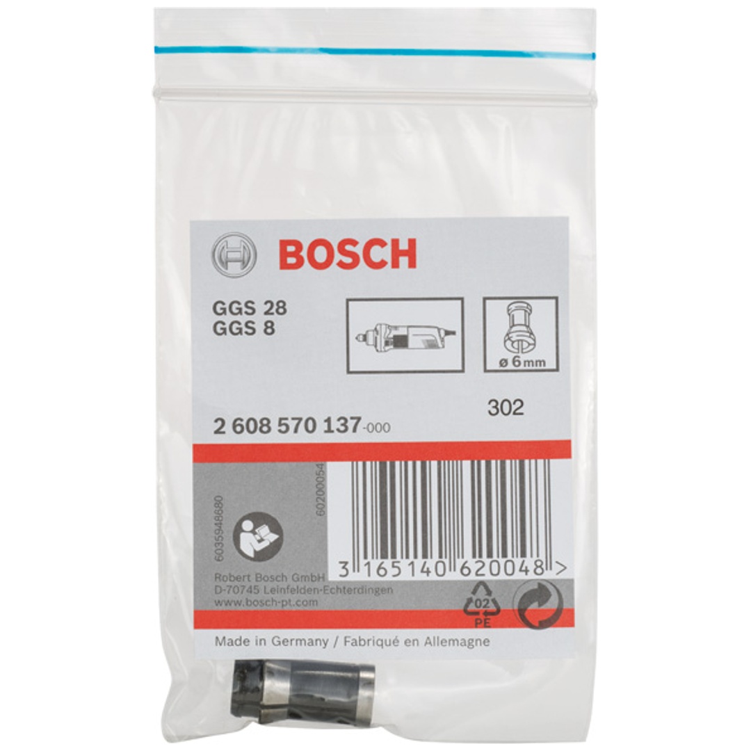 Bosch Spannzange ohne Spannmutter, 6 mm, für Bosch-Geradschleifer