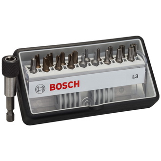 Bosch Schrauberbit-Set Robust Line L Extra-Hart, 18 + 1-tlg., 25 mm, Sicherh. Bits