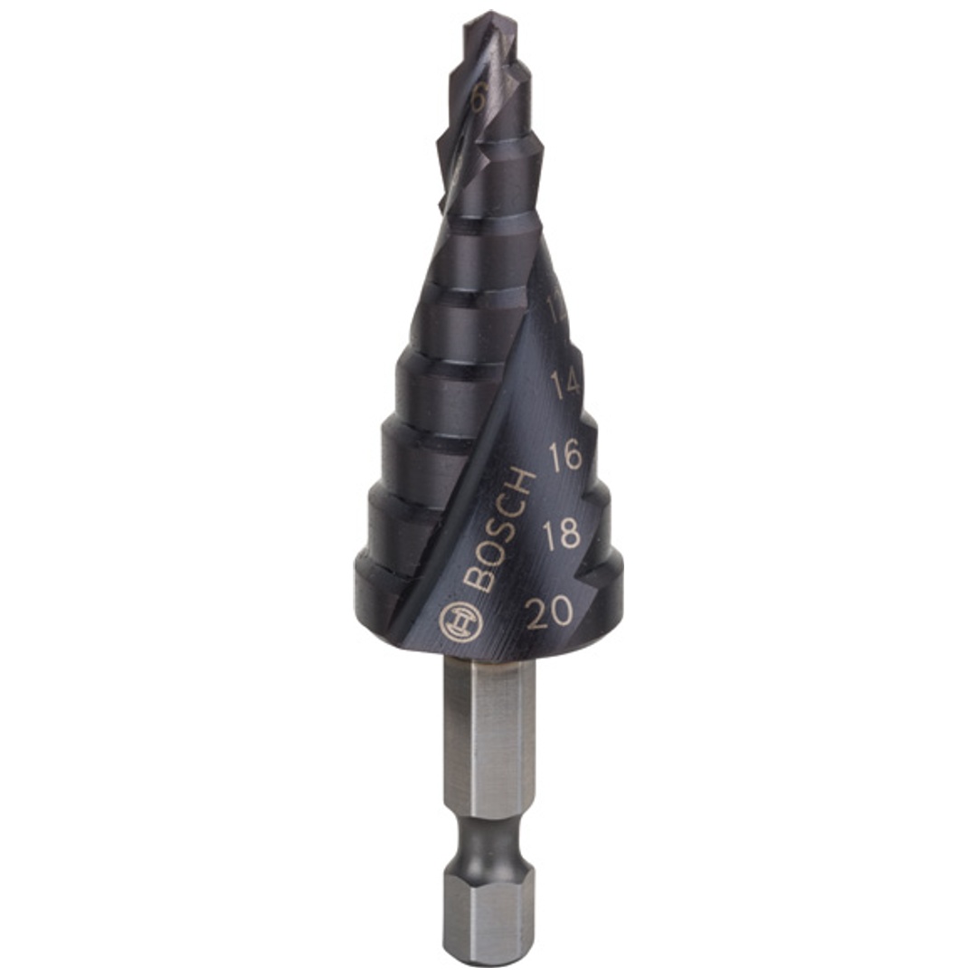 Bosch Stufenbohrer HSS-AlTiN, 4 - 20 mm, 4 mm, 70,5 mm, 9 Stufen