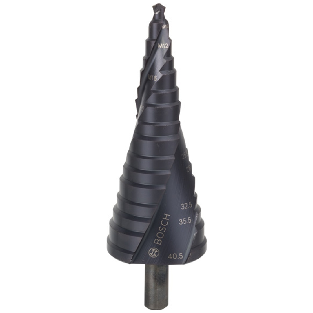 Bosch Stufenbohrer HSS-AlTiN, für Kabelverschraubungen, M10-M40, 10 mm, 125,5 mm