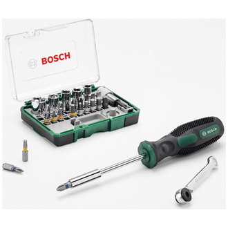 Bosch Mini-Ratschen-Set + Handschraubendreher, 27-tlg.