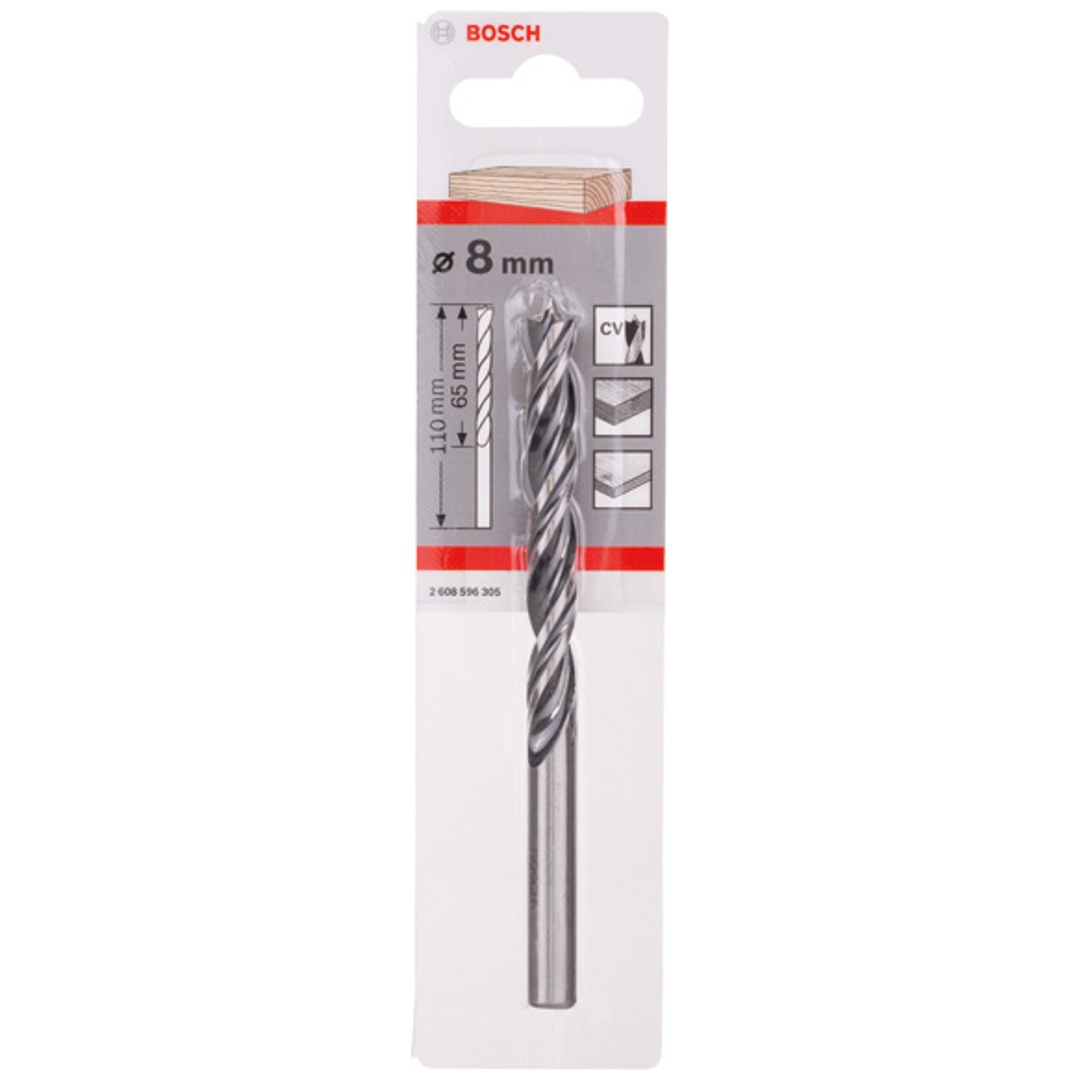 Bosch Holzspiralbohrer Standard, 8 x 75 x 117 mm, Schaft-Ø 8 mm