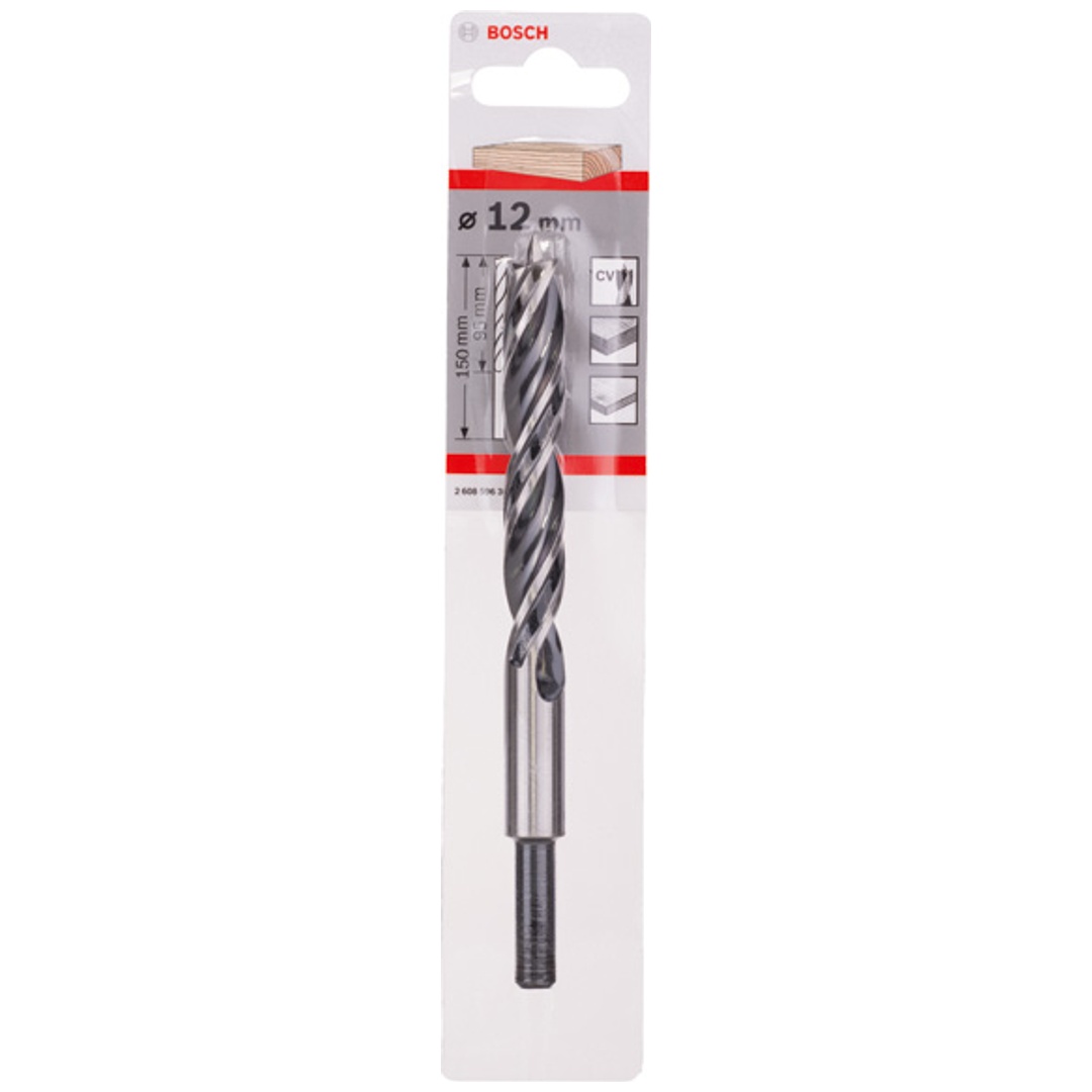 Bosch Holzspiralbohrer Standard, 12 x 96 x 151 mm, Schaft-Ø 10 mm