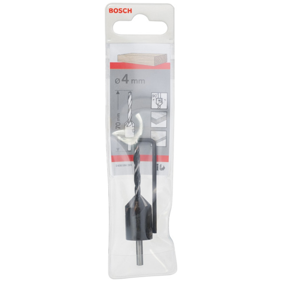 Bosch Holzspiralbohrer mit 90°-Senker, 4 mm, 16 mm